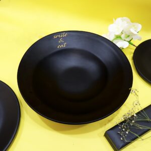 Large Black Unbreakable Melamine Plate